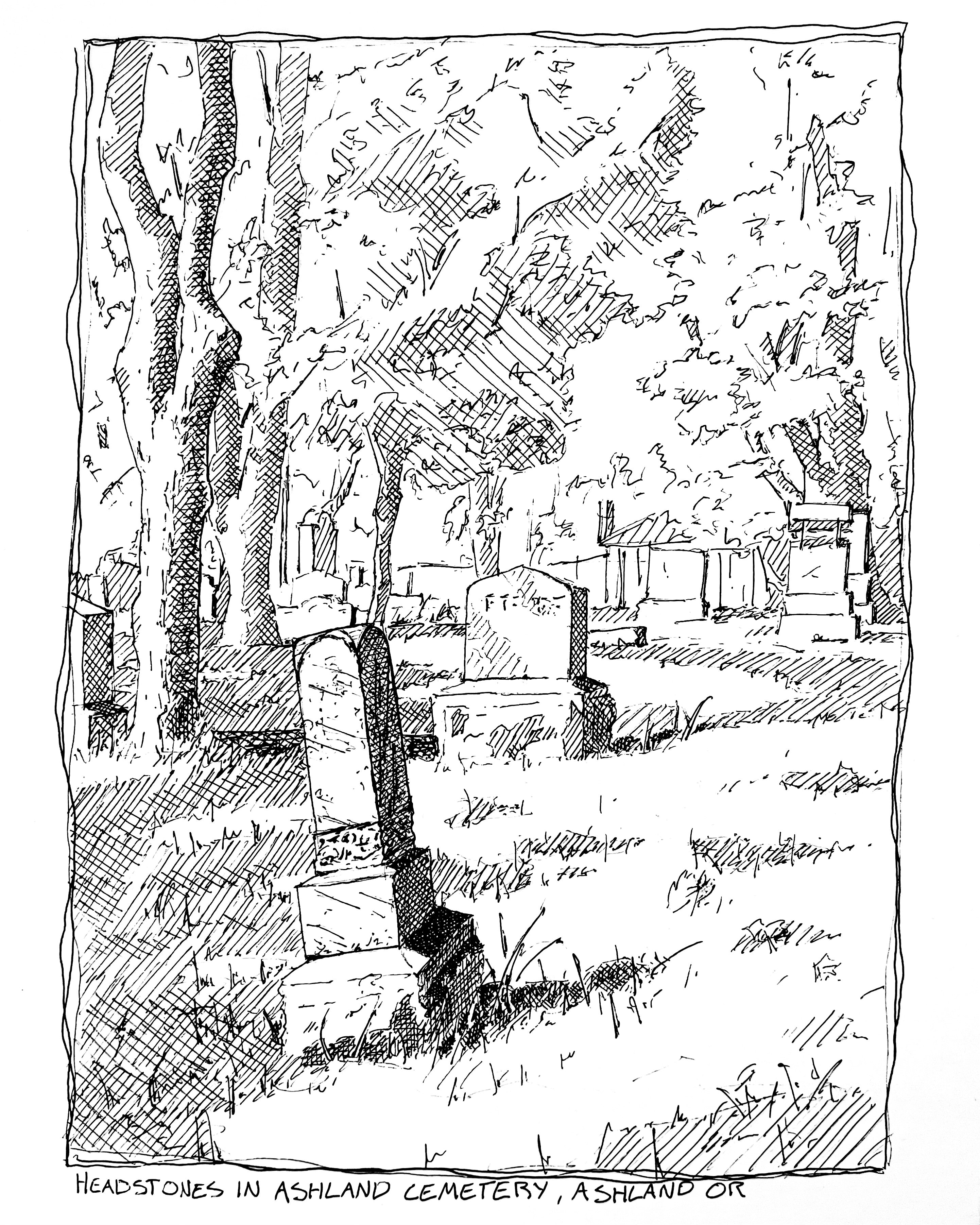 Sunlit Gravestones Print